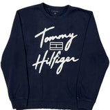 Tommy Hilfiger Spellout Sweatshirt - XL Navy Cotton