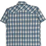 Levis Checked Short Sleeve Shirt - Medium Blue Cotton