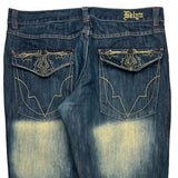 Brooklyn Express Contrast Stitch Jeans - 36W 34L Dark Wash Cotton