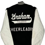 Graham Falcons Cheerleading Holloway College Varsity Jacket - Small Black & White Polyester