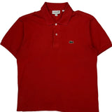 Lacoste Polo Shirt - Medium Red Cotton