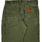 Carhartt B151 Olv Carpenter Pants - 35W 33L Green Cotton