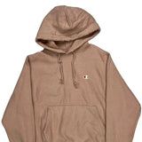 Reverse Weave Champion Hoodie - Small Brown Cotton
