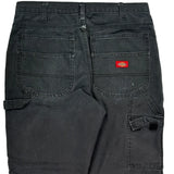 Dickies Double Knee Carpenter Trousers - 33W 30L Black Cotton