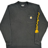 Built To Serve And Protect All Hardworking People Carhartt Spellout Long Sleeve T-Shirt - Large Black Cotton