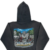 Racine, Wisconsin Harley Davidson Graphic Hoodie - Medium Gray Cotton Blend