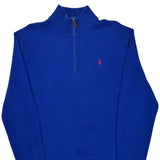 Polo By Ralph Lauren 1/4 Zip - XL Blue Cotton