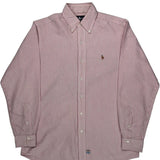 Ralph Lauren Striped Shirt - Medium Red Cotton