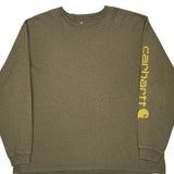 Carhartt Long Sleeve T-Shirt - 2XL Green Cotton