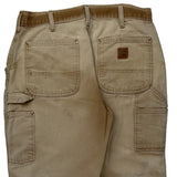 Carhartt Double Knee Dungarees - 32W 30L Beige Cotton