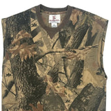 Real Work Wear Camo Vest - Medium Khaki Cotton
