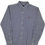 Ralph Lauren Striped Shirt - Large Blue Cotton