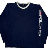 Polo By Ralph Lauren Spellout Long Sleeve T-Shirt - XL Navy Cotton