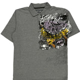 Urban Art Ecko Unltd Graphic Polo Shirt - Large Gray Cotton