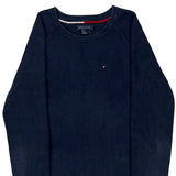 Tommy Hilfiger Branding On Sleeves Tommy Hilfiger Sweater - Medium Navy Cotton