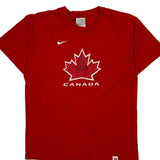 Canada Nike T-Shirt - Large Red Cotton