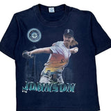 Single Stitch Age 14-16 Seattle Mariners Salem Graphic T-Shirt - Large Navy Cotton