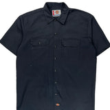Dickies Short Sleeve Shirt - Large Black Polyester Blend