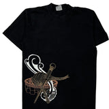 Sword And Shield Design Shaka Wear Graphic T-Shirt - Large Black Cotton