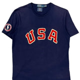 USA Olympic Team Polo By Ralph Lauren Graphic T-Shirt - Large Navy Cotton