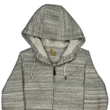 Carhartt Striped Hoodie - XS Grey Cotton Blend