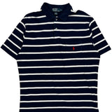 Polo By Ralph Lauren Striped Polo Shirt - Large Navy Cotton
