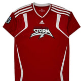 Age 13-14 Adidas Vista Soccer Club Jersey - Large Red Polyester