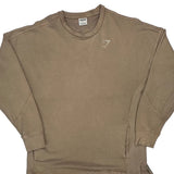 Gym Shark Sweatshirt - Small Beige Cotton