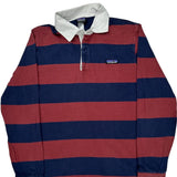 Patagonia Striped Rugby Shirt - Medium Blue Cotton