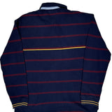 Tommy Hilfiger Striped Long Sleeve Polo Shirt - 2XL Navy Cotton