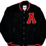 Letter A Rsq Varsity Jacket - Large Black Polyester