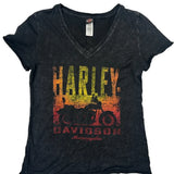 Age 8 Harley Davidson Graphic T-Shirt - Small Black Cotton