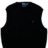 Polo By Ralph Lauren Sweater Vest - 2XL Black Cotton