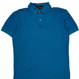 Tommy Hilfiger Polo Shirt - Large Blue Cotton
