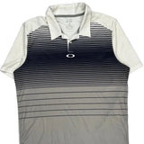 Oakley Striped Polo Shirt - XL Gray Polyester