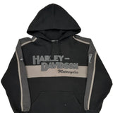 Harley Davidson Spellout Hoodie - XL Black Cotton