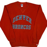 Denver Broncos Russell Athletic Football Sweatshirt - XL Orange Cotton
