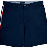 Tommy Hilfiger Striped Chino Shorts - 36W 10L Navy Cotton