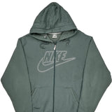 Nike Spellout Hoodie - Large Green Cotton