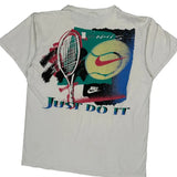 Made In USA Nike Tennis Graphic T-Shirt - Medium White Cotton