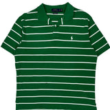 Polo By Ralph Lauren Striped Polo Shirt - XL Green Cotton