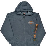 Harley Davidson Graphic Hoodie - XL Gray Polyester