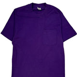 Blank Bvd Single Stitch T-Shirt - Large Purple Cotton