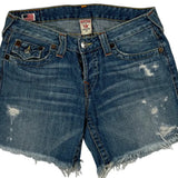 True Religion Denim Shorts - 30W US 4 Blue Denim