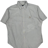 Ralph Lauren Striped Short Sleeve Shirt - Large Blue Cotton