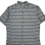 Mountain Hard Wear Striped Short Sleeve Shirt - Large Gray Cotton