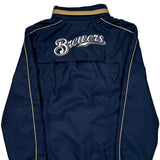 Milwaukee Brewers Carl Banks Mlb Windbreaker - Large Blue Polyester
