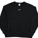 Nike Center Swoosh Sweatshirt - Large Black Cotton