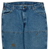 Dickies Double Knee Jeans - 36W 30L Blue Cotton
