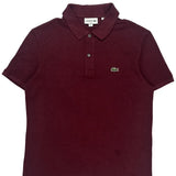 Lacoste Slim Fit Polo Shirt - Large Burgundy Cotton